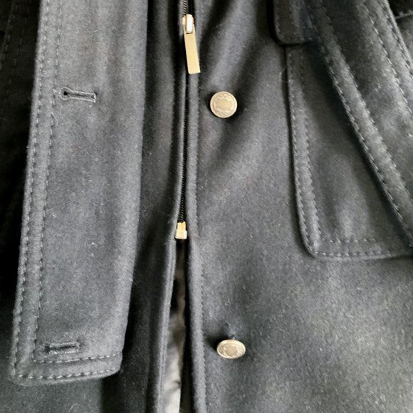 Esprit Outwear Trench Wool Single breasted Coat Overcoat Pockets Black S Small - Picture 13 of 16